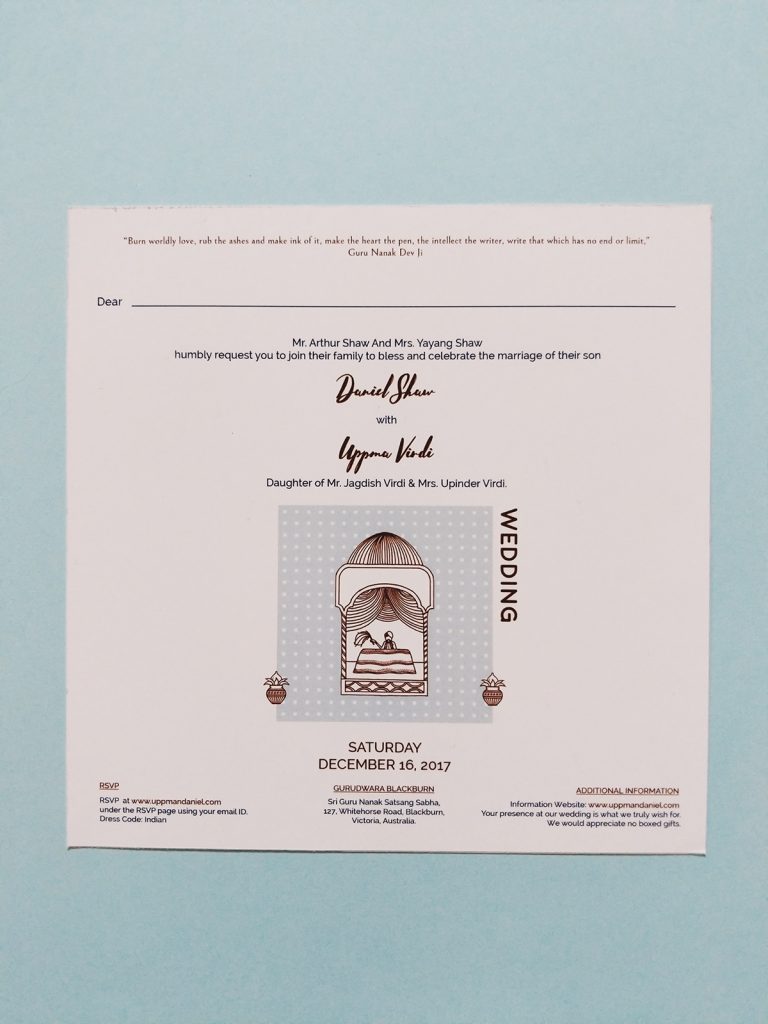 wedding invite design | Maitri Dalicha x Chaiwalli