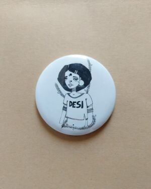 Confused 90's Button Pin | Women20XX | Maitri Dalicha